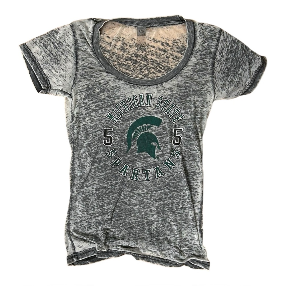 Michigan State Spartans Women’s Medium Tshirt Burnout Short Sleeve Lightweight